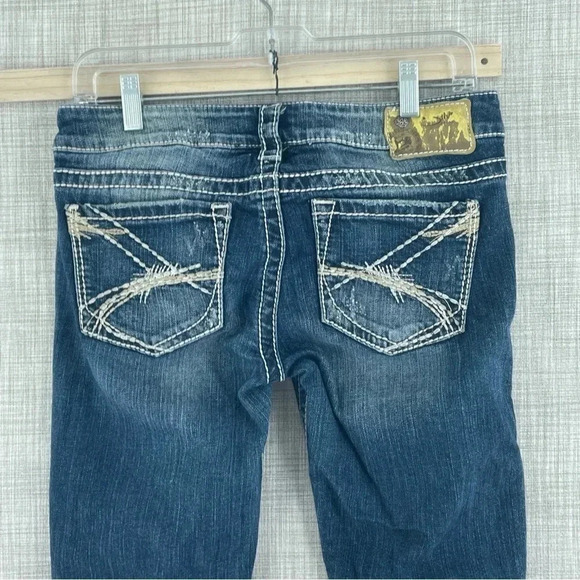 Silver Jeans Tuesday 27x33 womens Distressed blue 3457 - Picture 3 of 11